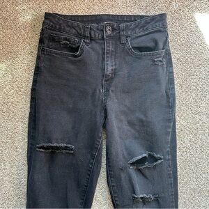 YMI Black Distressed Flare Jeans